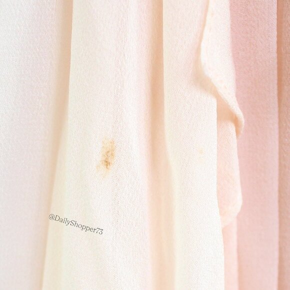 Handmade Women's Pastel Pink Sequin & Bead Satin Chiffon Handkerchief Hem Dress - Picture 10 of 10